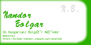 nandor bolgar business card